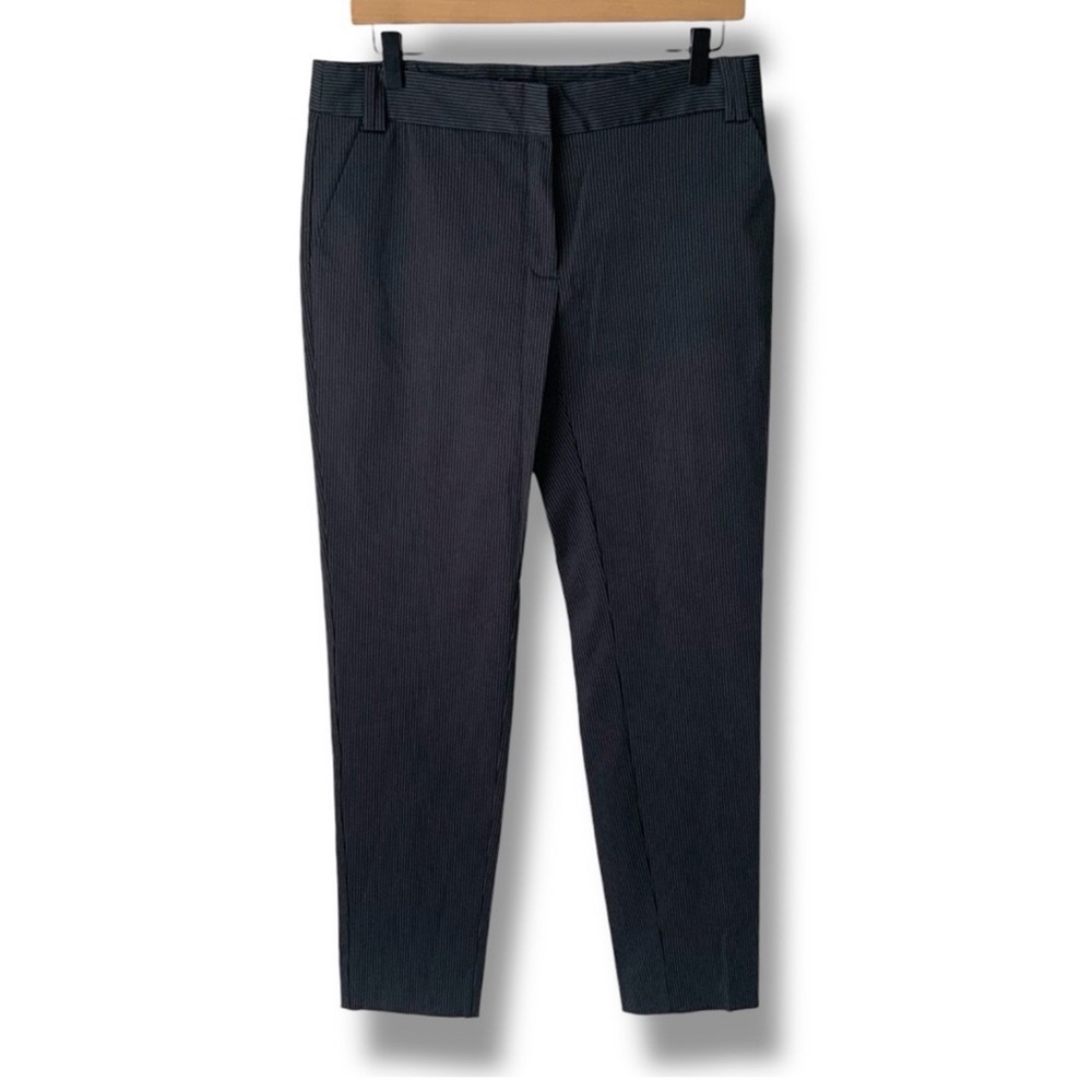 MNG by MANGO Classic Pinstripe Trouser Pants Charcoal Gray White Size 8